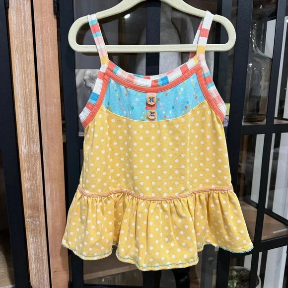 Matilda Jane Dream chasers So Sunny Tank Top girls polka dots toddler patchwork - Picture 2 of 6